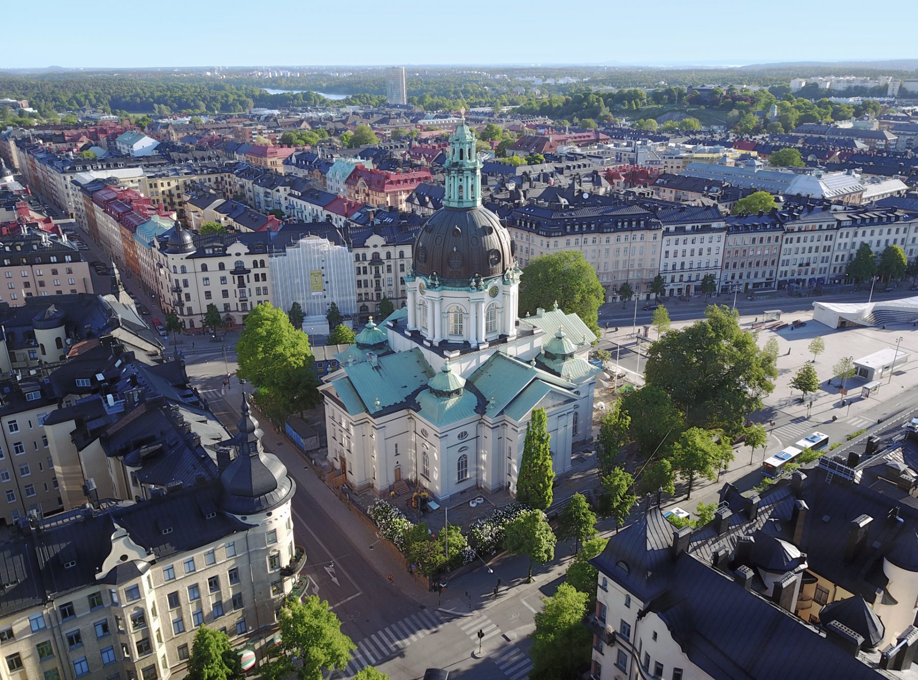 Flygfoto, Gustaf Vasa kyrka