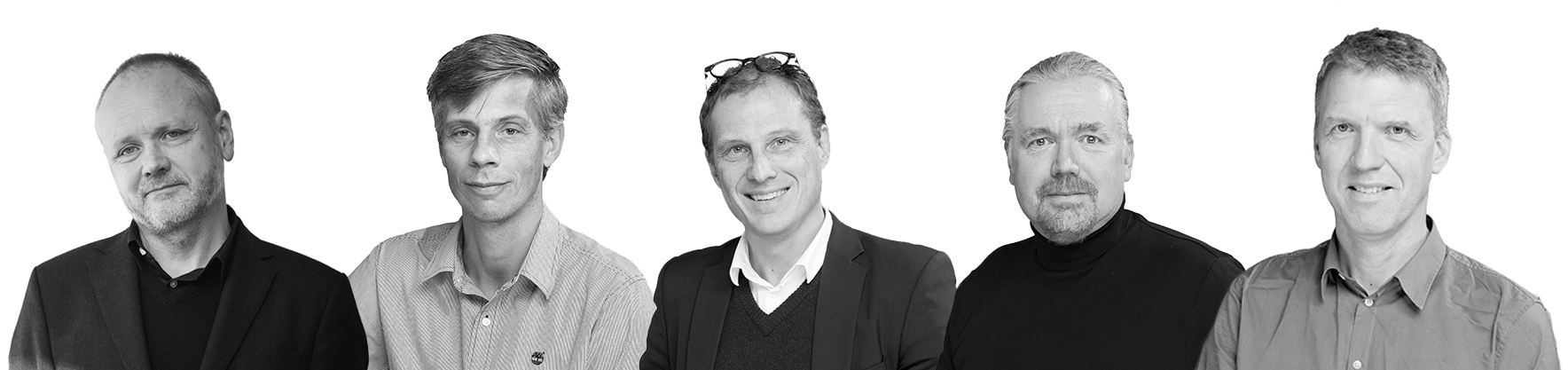 Kreativa ledare: Tobias Rosberg, Erland Montgomery, Jesper Engström, Sven Ahlénius och Mikael Uppling. Foto: AIX Arkitekter.
