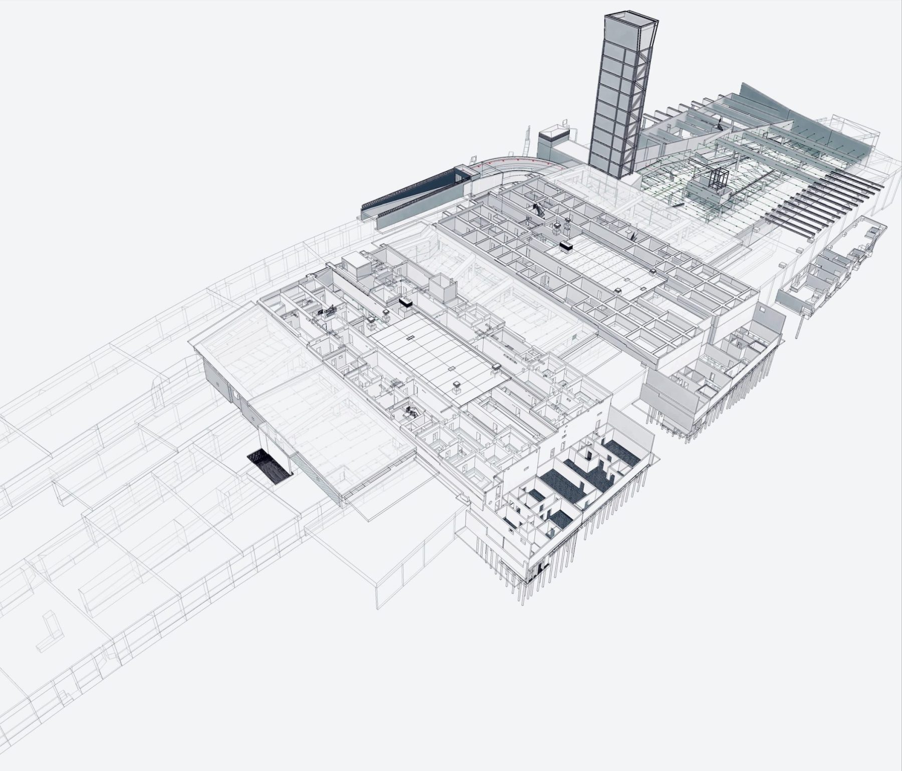 BIM 3D modellering projektering garage Hagastaden Atrium Ljungberg AIX Arkitekter