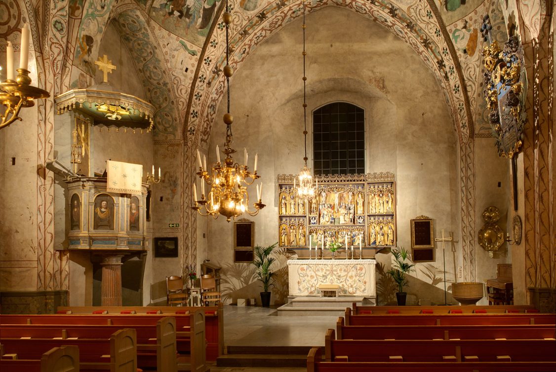Belysning ljussättning täby kyrka albertus pictor