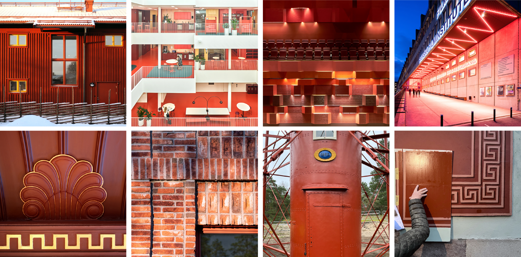 Rött julkortskollage